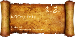 Kéry Erik névjegykártya