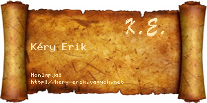 Kéry Erik névjegykártya